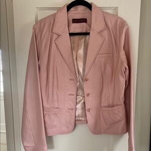 Women's Vintage Genuine Leather Pink Jacket